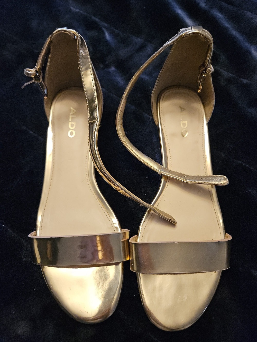 ALDO Metallic Rose Gold Open-Toe Ankle-Strap Sandals